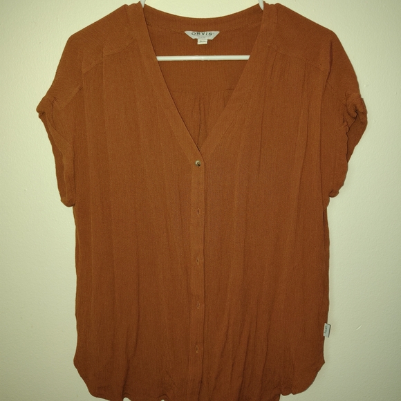 Orvis Tops - Orvis Women's Rust Button-Up Blouse